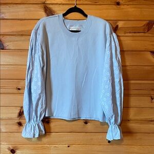 Anthropologie Puff-Sleeve Sweater in Blue size XL